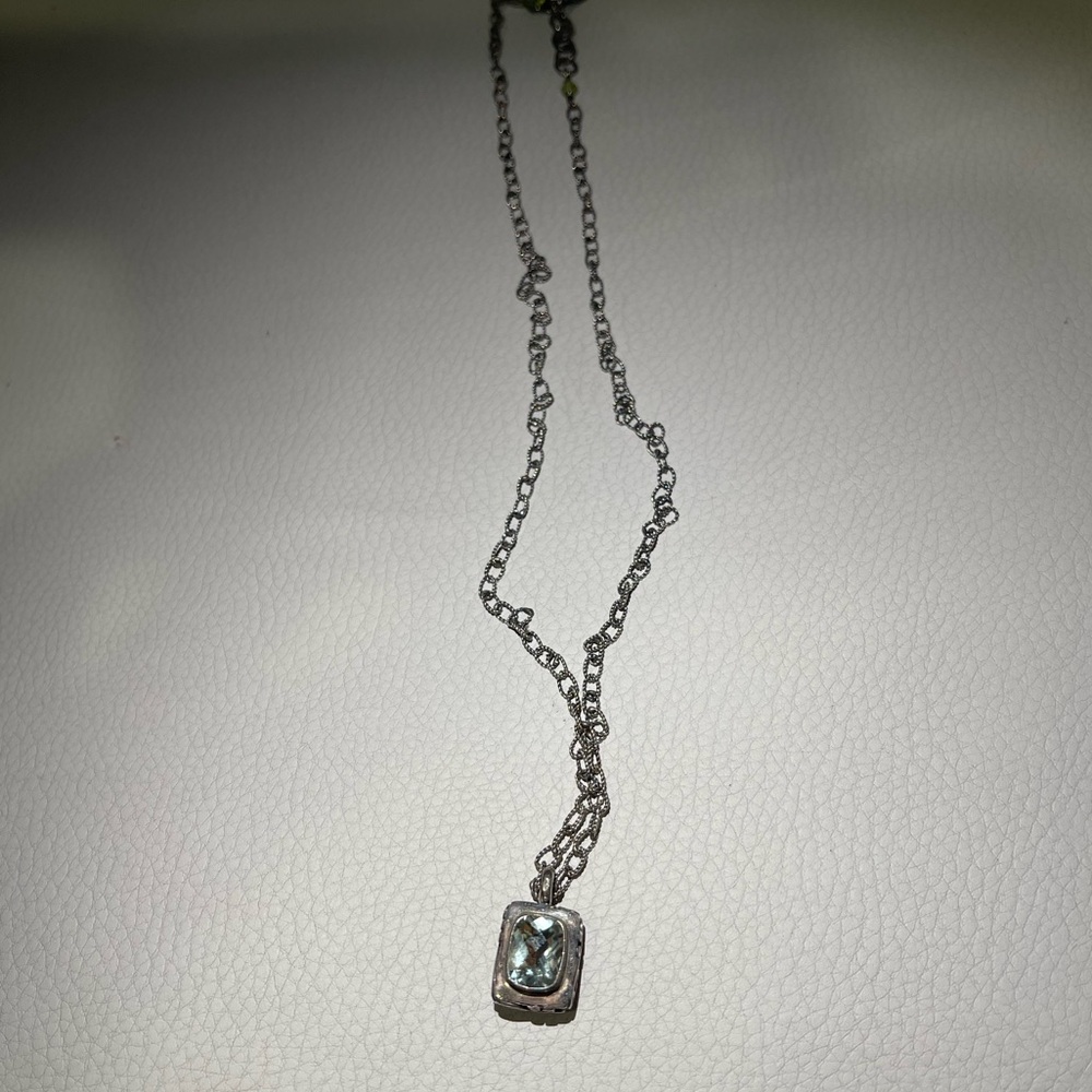 Sara Blaine Signature Lace Green Amethyst Designer Necklace